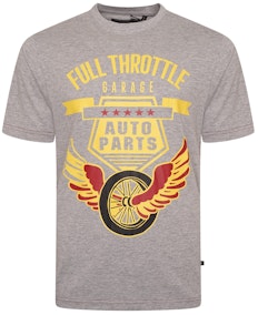 KAM Full Throttle T-Shirt Grey
